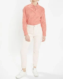 Galeries Lafayette Chemises|Chemise Ebrizia brodée ajourée bois de rose