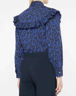 Galeries Lafayette Chemises|Chemise en Coton bio Candy imprimé léopard bleu/noir