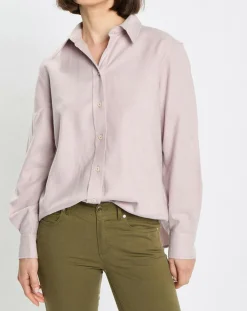 Marc O'Polo Chemises|Chemise en Flanelle manches ballons violet clair