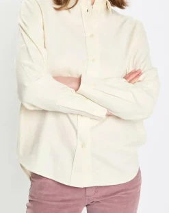 Marc O'Polo Chemises|Chemise en flanelle manches ballons écrue