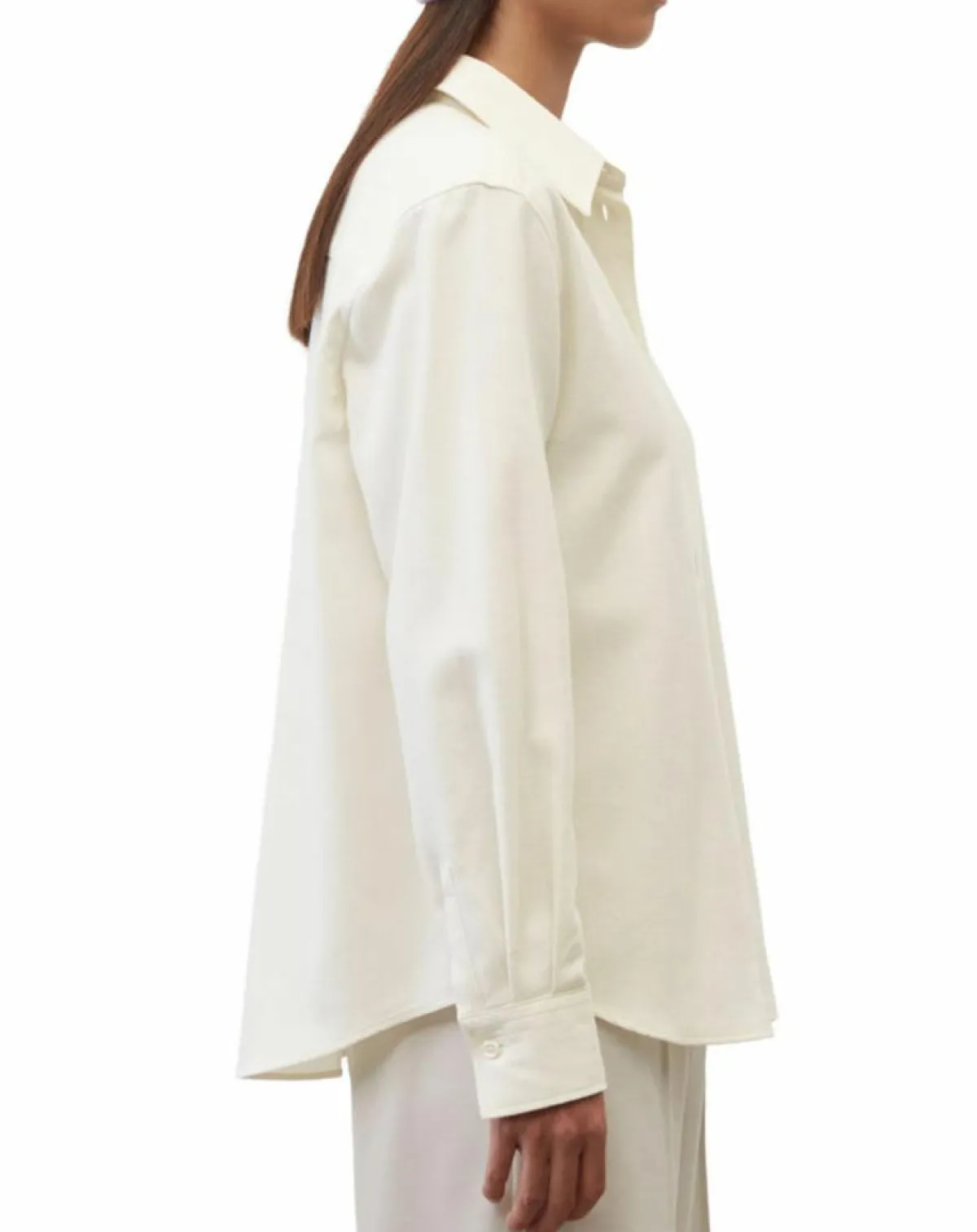 Marc O'Polo Chemises|Chemise en flanelle manches ballons écrue