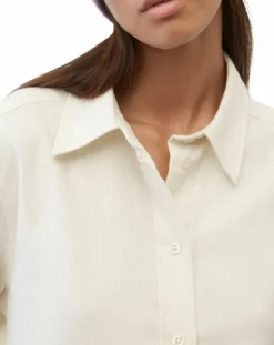 Marc O'Polo Chemises|Chemise en flanelle manches ballons écrue