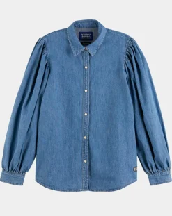 Scotch & Soda Chemises|Chemise en Jean bleue