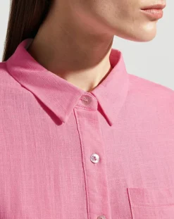 Garance Paris Chemises|Chemise en Lin mélangé Leane rose vif