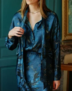 Lauren Vidal Chemises|Chemise en Soie mélangée Moon kyoto