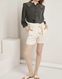 See u Soon Chemises|Chemise fluide 100% Bambou Rose noir délavé