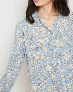 Suncoo Chemises|Chemise Lara fleurie bleu/blanc cassé