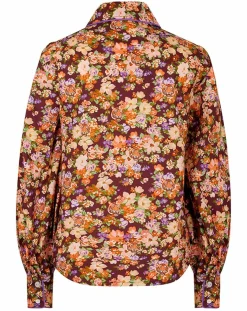 Manoush Chemises|Chemise Liberty Fauve imprimée cerise noire/multicolore