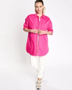 Esprit Chemises|Chemise manches longues poches oversize rose vif