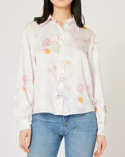 Manoush Chemises|Chemise Natacha Croquis imprimée écrue