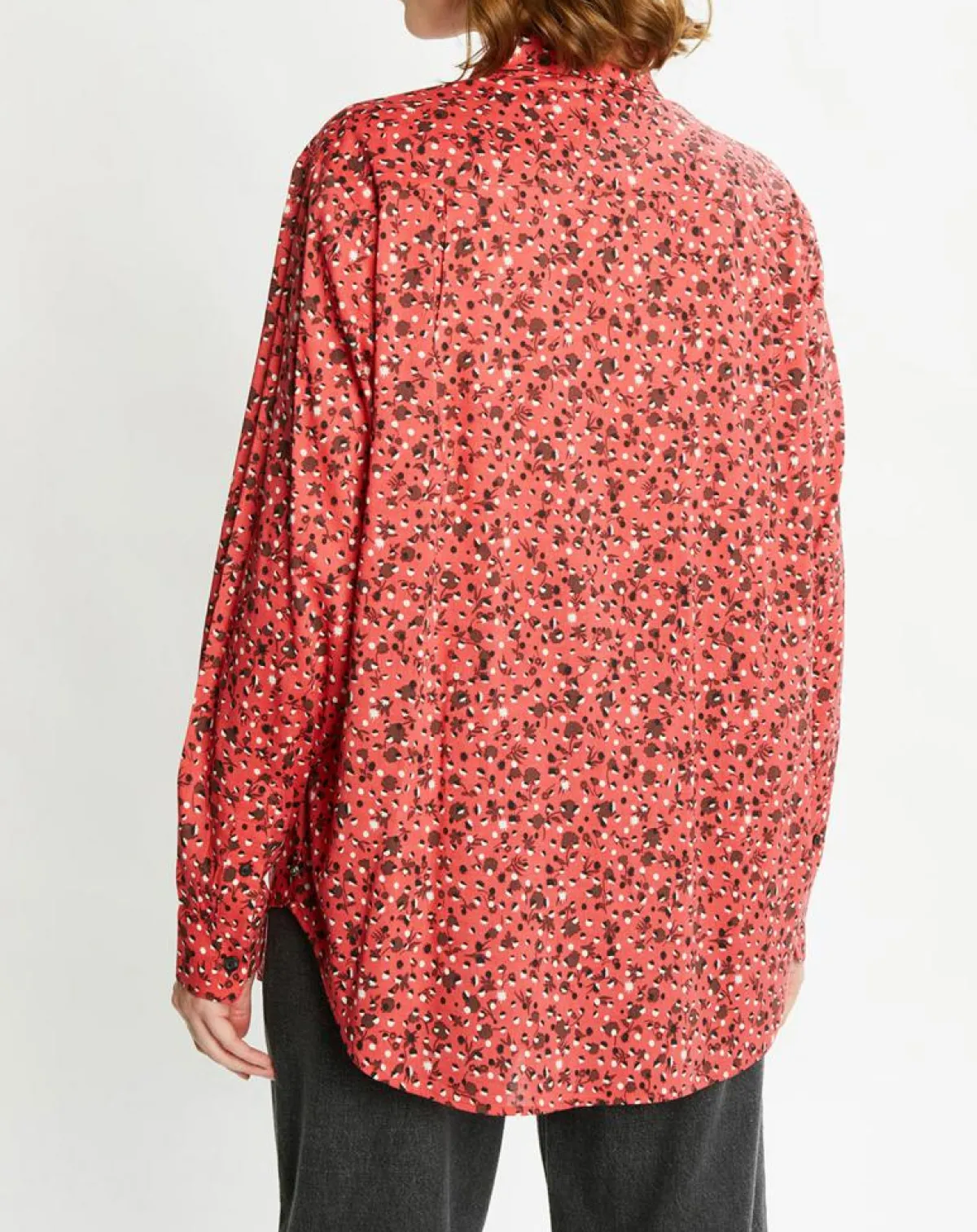 Scotch & Soda Chemises|Chemise Oversize en Coton Bio mélangé imprimée rouge