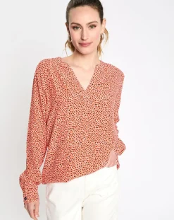 Esprit Chemises|Chemise print micro fleurs orange