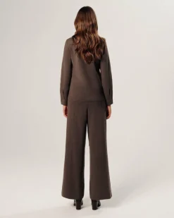 Rodier Chemises|Chemise Rachida poches poitrine marron havane