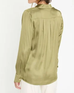 Lauren Vidal Tops Et Blouses|Chemise satinée Must gazon