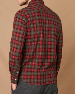 Hartford Chemises|Chemise Slim Storm rouge/noir/écru/camel/gris