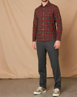 Hartford Chemises|Chemise Slim Storm rouge/noir/écru/camel/gris