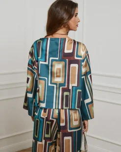 Alice & Charlotte Chemises|Chemisier Caroline bleu canard