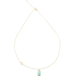Moonstone Colliers|Collier Inés Quartz & Amazonite en laiton doré
