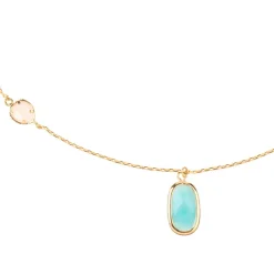 Moonstone Colliers|Collier Inés Quartz & Amazonite en laiton doré