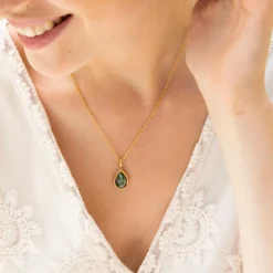 Moonstone Colliers|Collier Matéa Labradorite en laiton doré