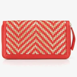 Mellow Yellow Porte-Monnaie Et Portefeuilles|Compagnon en Cuir et Raphia Fypurse rouge - 19.5x11 cm