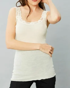 Mare Lingerie, Nuit|Débardeur Catherine en Laine & Soie ivoire