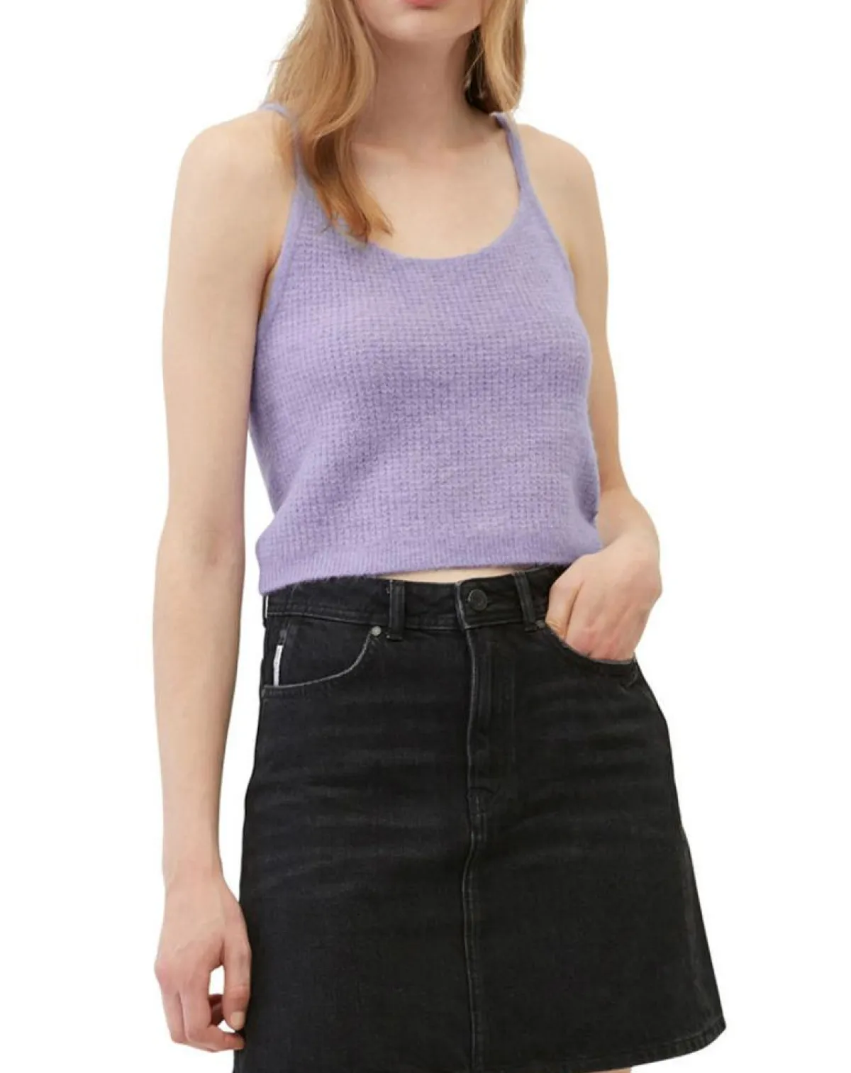 Marc O'Polo T-Shirts|Débardeur en Alpaga & Laine mélangés cropped violet clair