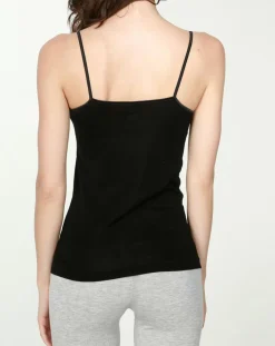 Mare Lingerie, Nuit|Débardeur en Coton fines bretelles noir