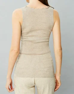 Mare Lingerie, Nuit|Débardeur en Laine & Soie caramel