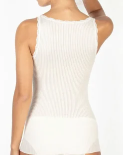 Mare T-Shirts|Débardeur fines bretelles en Laine mélangée ivoire