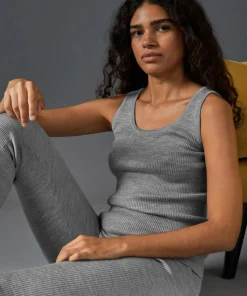 Rodier Gilets Et Cardigans|Debardeur Ségolène 100% laine Cotelé gris argent