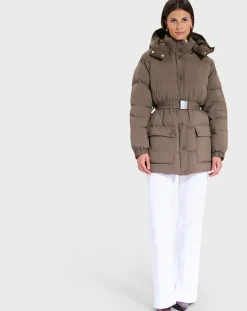 Zapa Manteaux|Doudoune ceinturée Dilek kaki marron