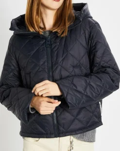 Marc O'Polo Manteaux|Doudoune Courte à Capuche bleu marine