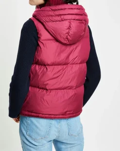 Marc O'Polo Manteaux|Doudoune sans manches à capuche bordeaux