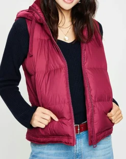 Marc O'Polo Manteaux|Doudoune sans manches à capuche bordeaux