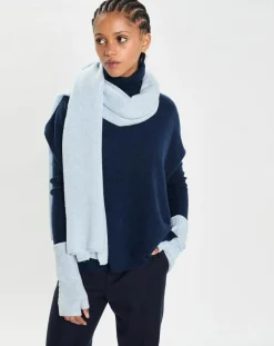 Cashmere Tribu Echarpes, Foulards|Echarpe 100% Cachemire Cascade icy blue