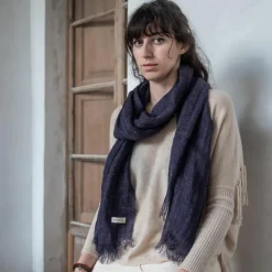 Bed and Philosophy Echarpes, Foulards|Echarpe en lin violette 70x200cm