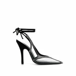 The Attico Escarpins|Escarpins chromés à bride arrière noirs