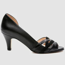 Cosmoparis Escarpins|Escarpins en Cuir et Velours de Cuir Laveda noirs - Talon 7 cm
