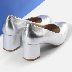 Cosmoparis Escarpins|Escarpins en Cuir Wougy argentés - Talon 6 cm