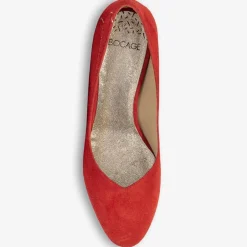 Bocage Escarpins|Escarpins en Velours de Cuir Irlande rouges - Talon 5 cm