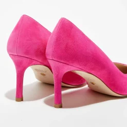 Stuart Weitzman Escarpins|Escarpins en Velours de Cuir Anny 70 fuchsia - Talon 7 cm