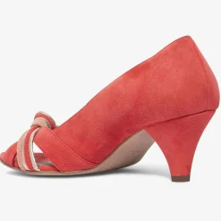 Bocage Escarpins|Escarpins en Velours de Cuir Didier rouge orangé - Talon 6 cm