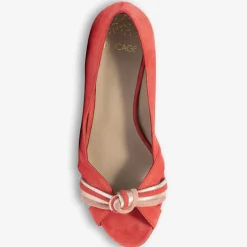 Bocage Escarpins|Escarpins en Velours de Cuir Didier rouge orangé - Talon 6 cm