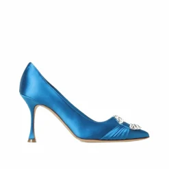 Manolo Blahnik Escarpins|Escarpins Maida 090 en satin bleus
