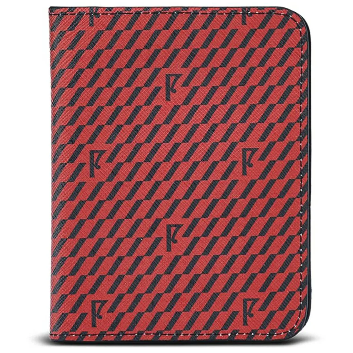 Maison Faret Pochettes|Etui passeport en Toile enduite noir/rouge - 14x10x2 cm
