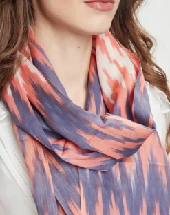 Petrusse Echarpes, Foulards|Foulard en Coton & Soie Voyage corail - 55x200 cm