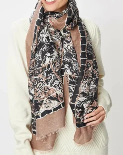 Petrusse Echarpes, Foulards|Foulard en Lin, Coton & Soie Ine noir - 70x190 cm