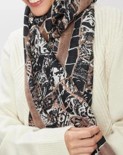 Petrusse Echarpes, Foulards|Foulard en Lin, Coton & Soie Ine noir - 70x190 cm