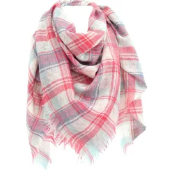 Petrusse Echarpes, Foulards|Foulard Floris 100% Laine rose - 130x130 cm